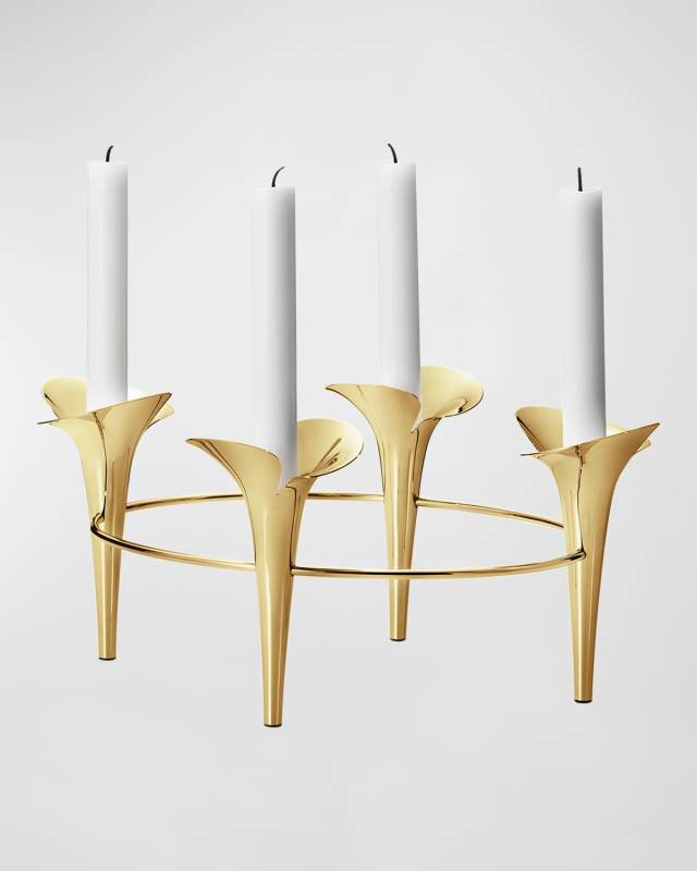 Bloom 18K Gold-Plated Taper Candleholder